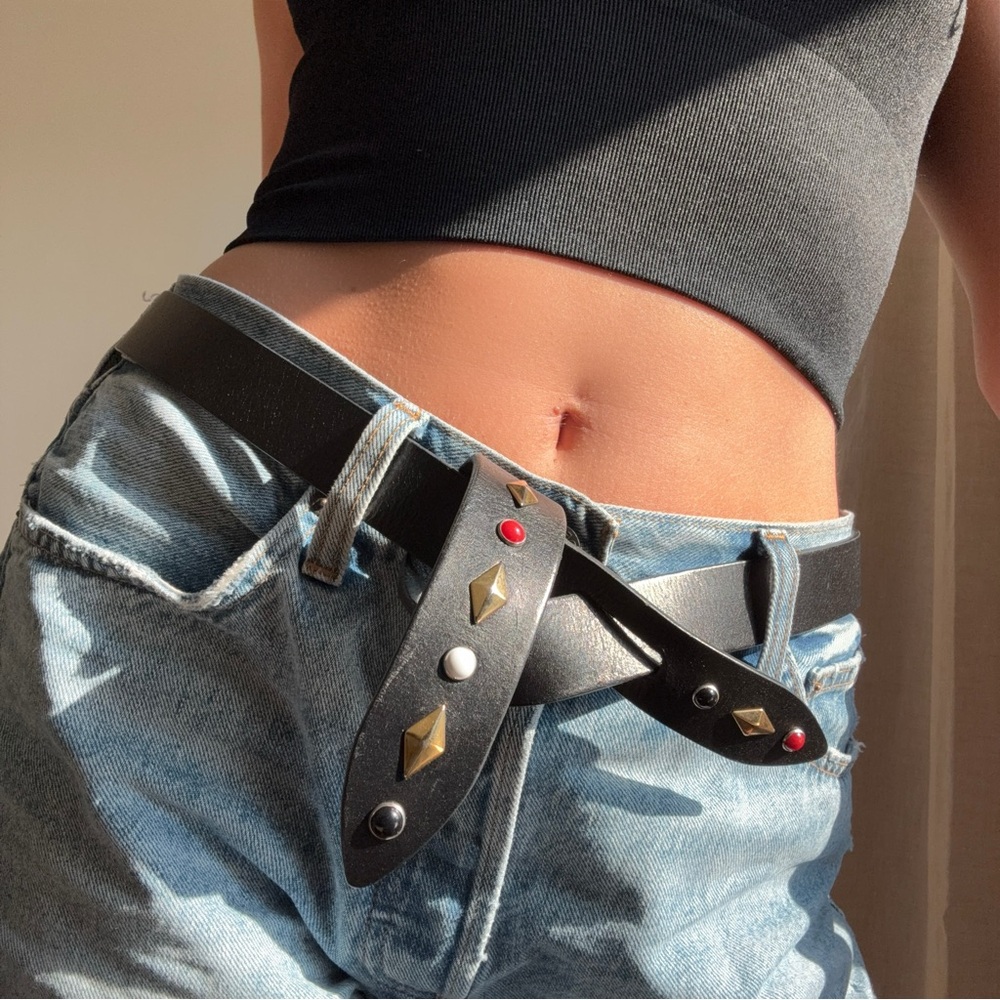 Isabel Marant Black Studded Belt